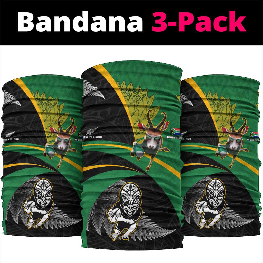 New Zealand And South Africa Rugby Neck Gaiter 2023 Springboks Combine All Black Silver Fern LT05