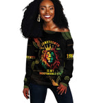 Juneteenth Is My Independence Day Off Shoulder Sweater