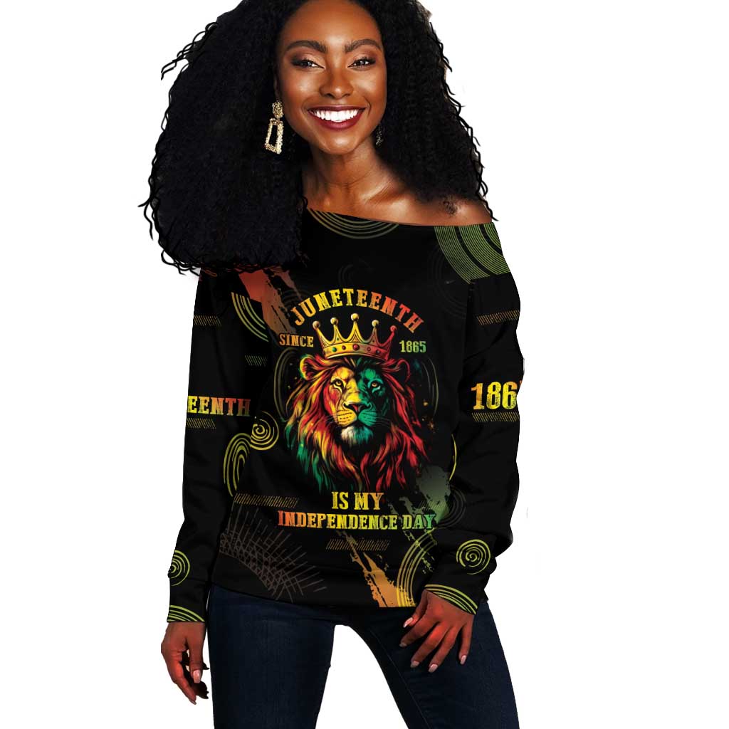 Juneteenth Is My Independence Day Off Shoulder Sweater