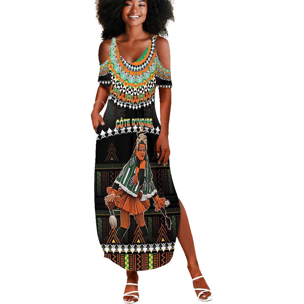 Ivory Coast Festival Of Masks Summer Maxi Dress Traditional Zaouli Dance by AfricanPride Ivory Coast Festival Of Masks Summer Maxi Dress Traditional Zaouli Dance by AfricanPride