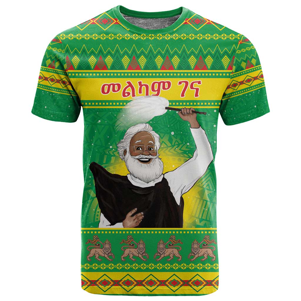 Afro Ethiopia Christmas T shirt Melkam Gena Yegena Abat
