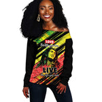 Reggae Legend Off Shoulder Sweater Love The Life You Live Live The Life You Love