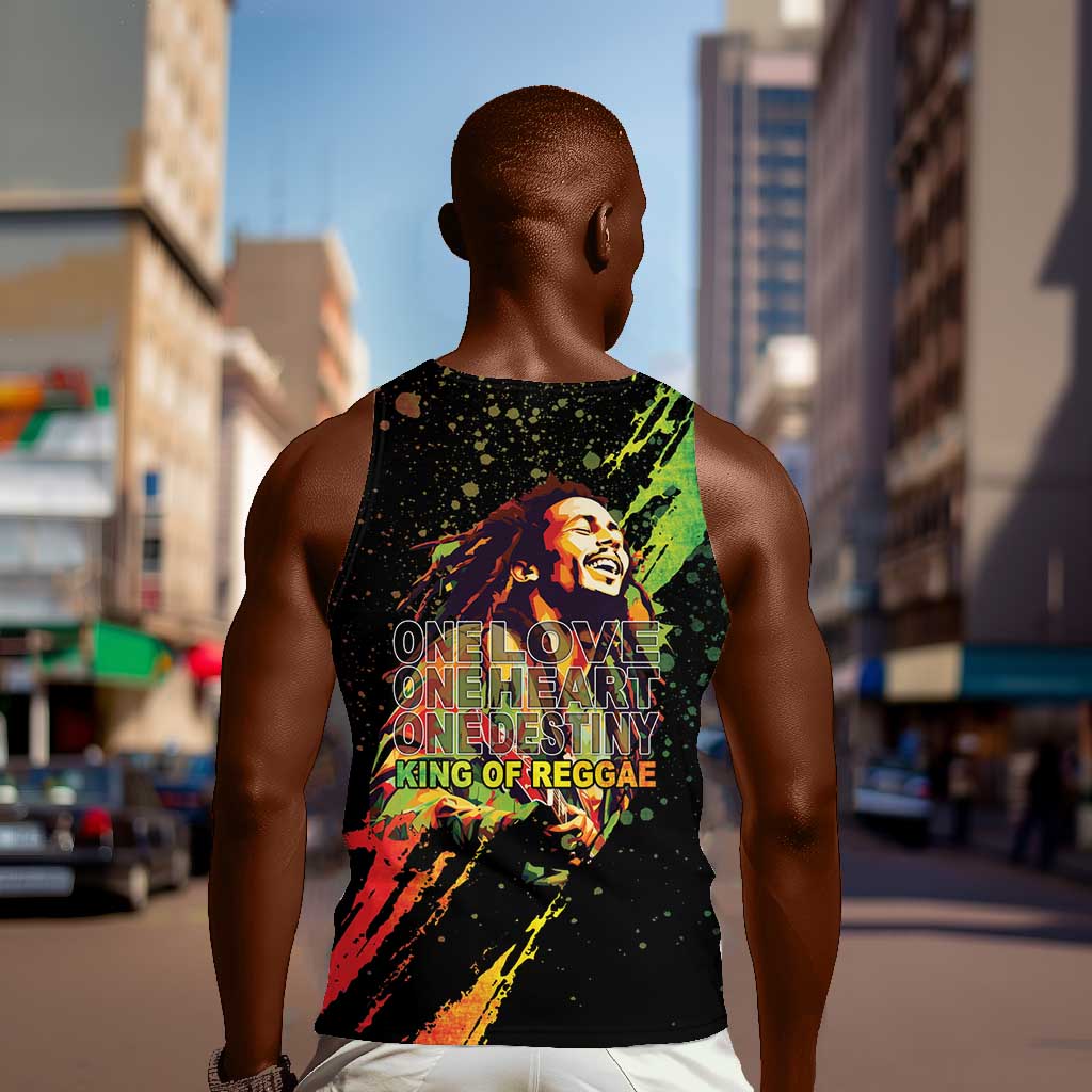 Afro Legend Bob Men Tank Top One Love Heart Destiny