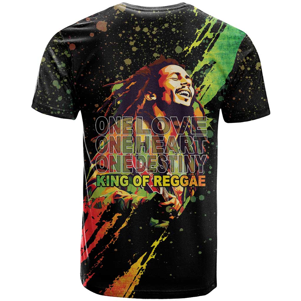 Afro Legend Bob T shirt One Love Heart Destiny