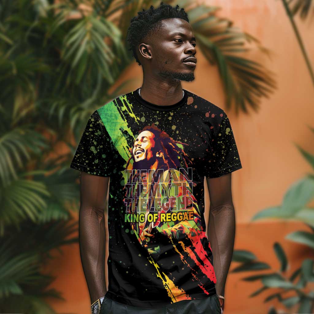 Afro Legend Bob T shirt One Love Heart Destiny