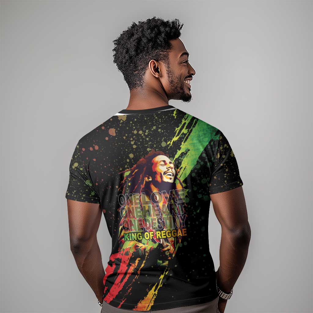 Afro Legend Bob T shirt One Love Heart Destiny