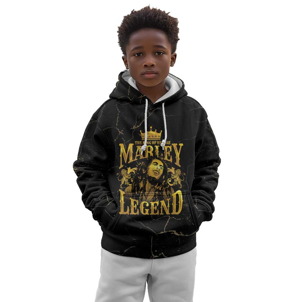 Reggae King Marley Kid Hoodie Gold Lion