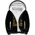 Reggae King Marley Sherpa Hoodie Gold Lion