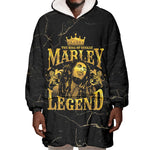 Reggae King Marley Wearable Blanket Hoodie Gold Lion