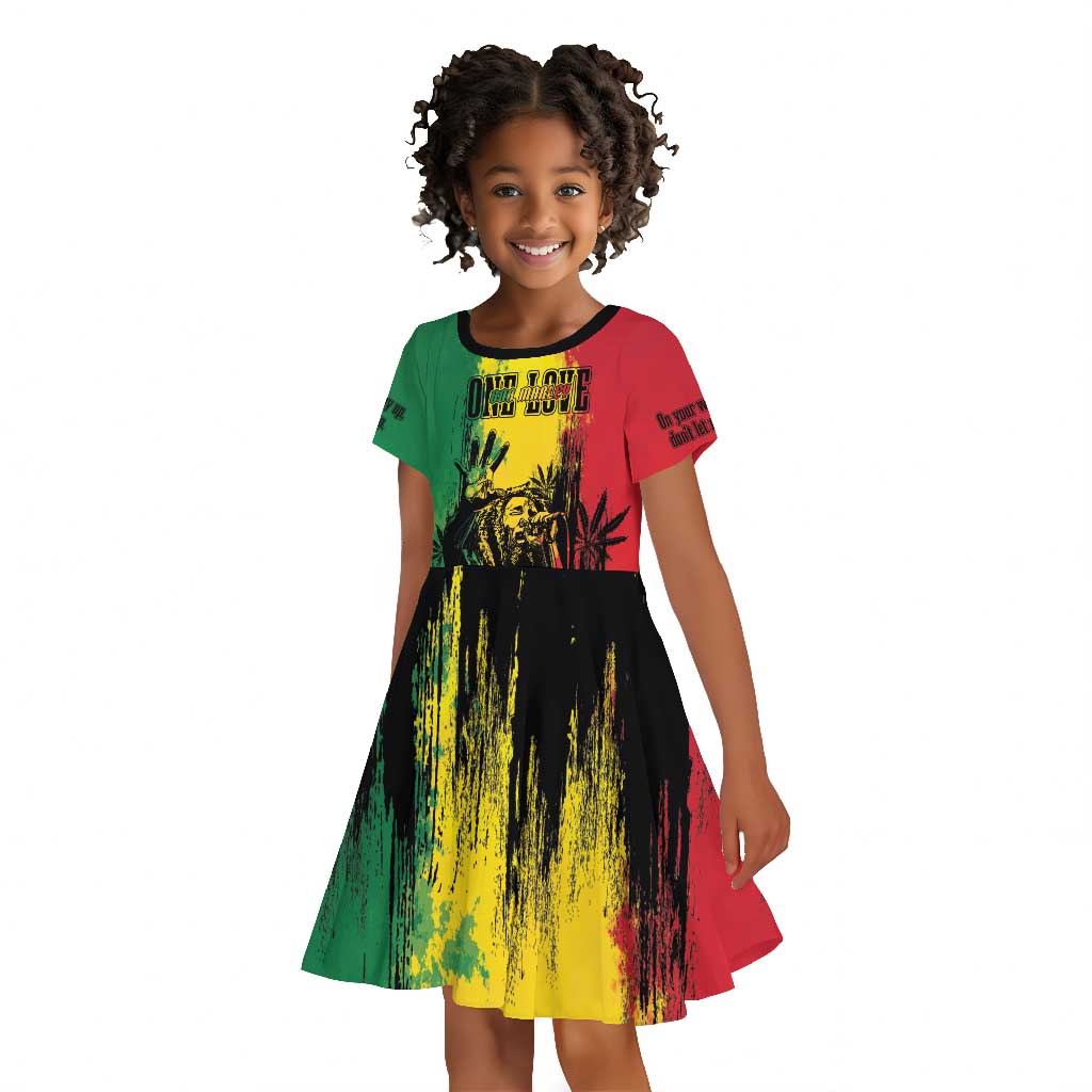 Legend Bob Personalized Kid Short Sleeve Dress Reggae Grunge
