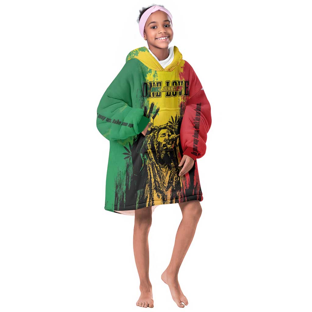 Legend Bob Personalized KId Wearable Blanket Hoodie Reggae Grunge