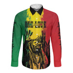 Legend Bob Personalized Long Sleeve Button Shirt Reggae Grunge