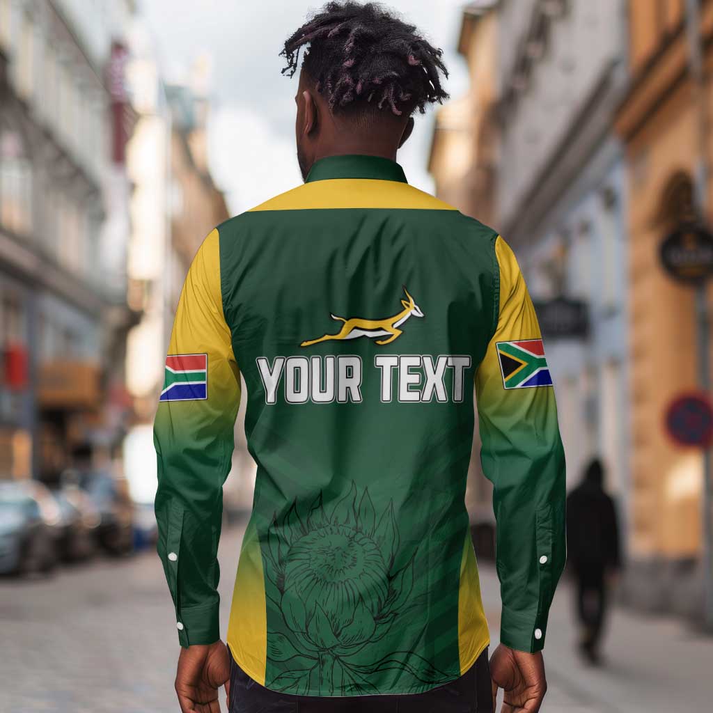 South Africa Rugby Long Sleeve Button Shirt Bokke Champions