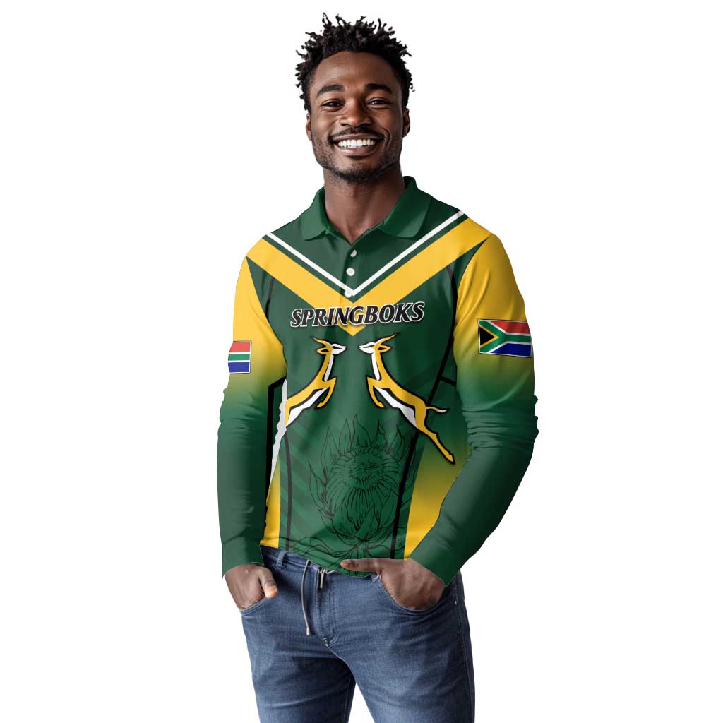 South Africa Rugby Long Sleeve Polo Shirt Bokke Champions