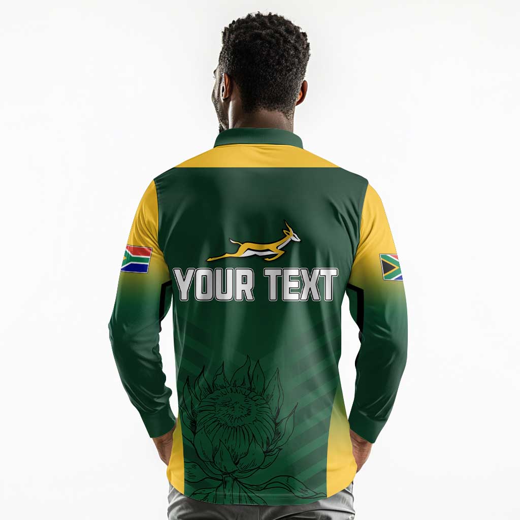 South Africa Rugby Long Sleeve Polo Shirt Bokke Champions