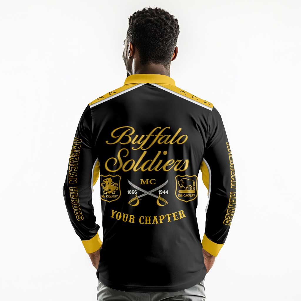 Personalised Buffalo Soldiers Long Sleeve Polo Shirt History of Heroes