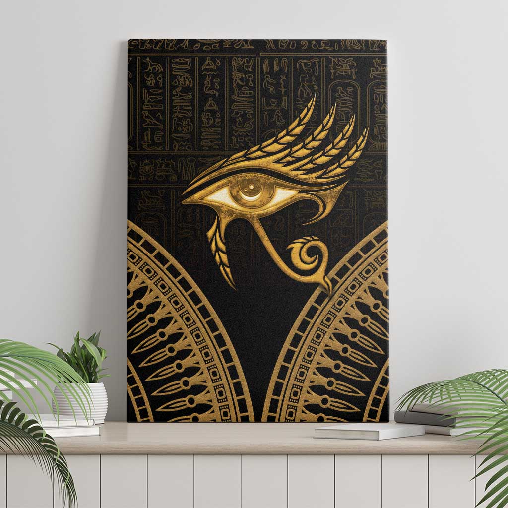 Ancient Egypt Gold Intricate Canvas Wall Art Eye of Horus