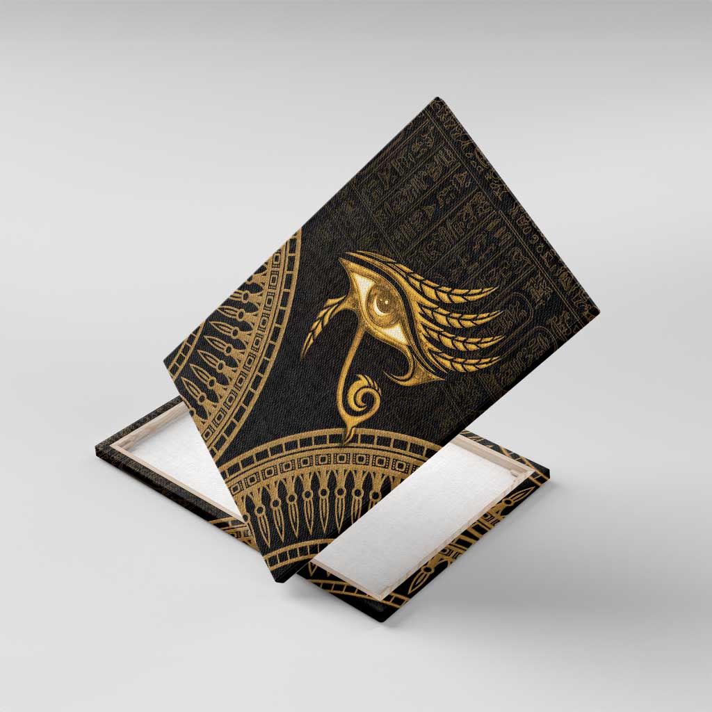 Ancient Egypt Gold Intricate Canvas Wall Art Eye of Horus