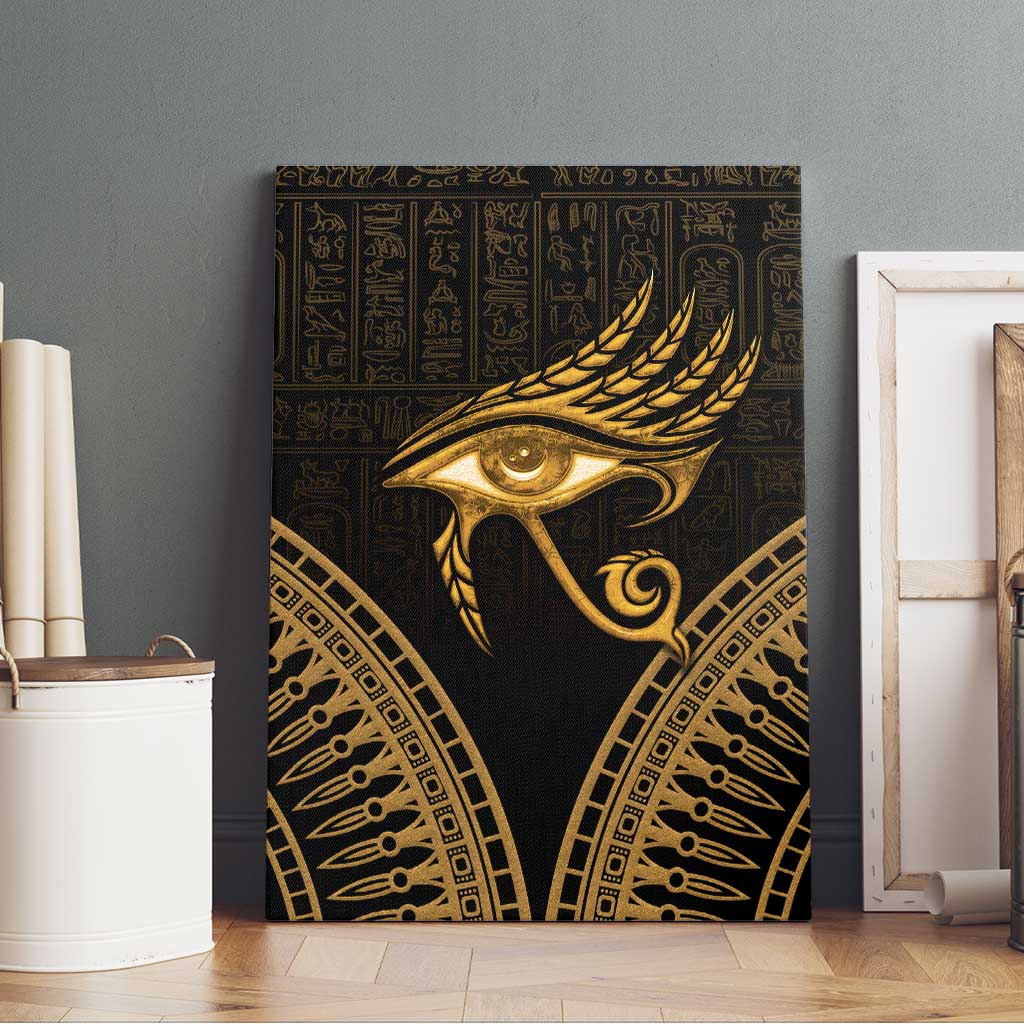 Ancient Egypt Gold Intricate Canvas Wall Art Eye of Horus
