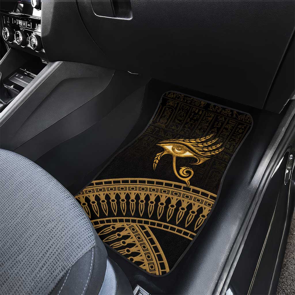 Ancient Egypt Gold Intricate Car Mats Eye of Horus