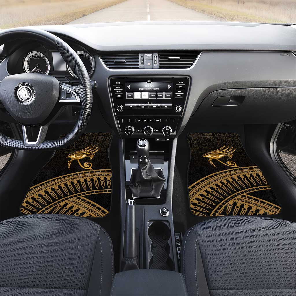 Ancient Egypt Gold Intricate Car Mats Eye of Horus