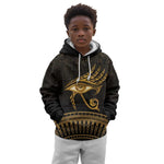 Ancient Egypt Gold Intricate Kid Hoodie Eye of Horus
