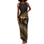 Ancient Egypt Gold Intricate Tank Maxi Dress Eye of Horus