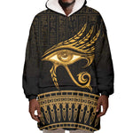 Ancient Egypt Gold Intricate Wearable Blanket Hoodie Eye of Horus