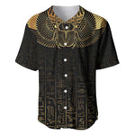 Ancient Egypt Baseball Jersey Black Gold Scarab