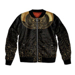 Ancient Egypt Bomber Jacket Black Gold Scarab
