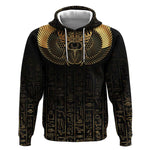 Ancient Egypt Hoodie Black Gold Scarab