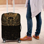 Ancient Egypt Luggage Cover Black Gold Scarab