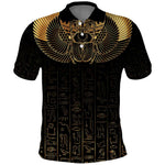 Ancient Egypt Polo Shirt Black Gold Scarab