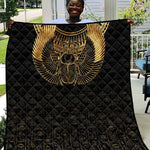 Ancient Egypt Quilt Black Gold Scarab