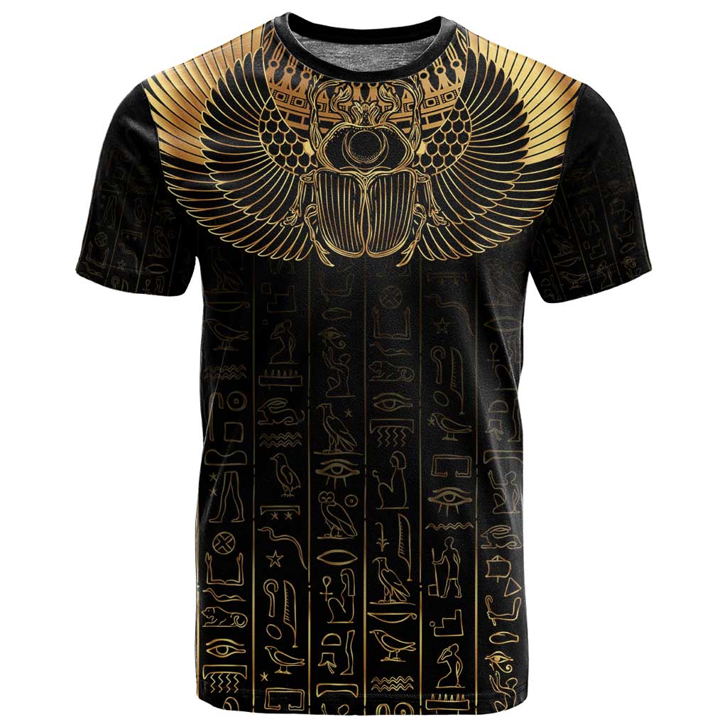 Ancient Egypt T shirt Black Gold Scarab