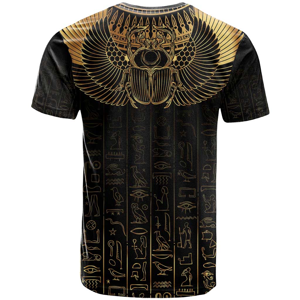 Ancient Egypt T shirt Black Gold Scarab