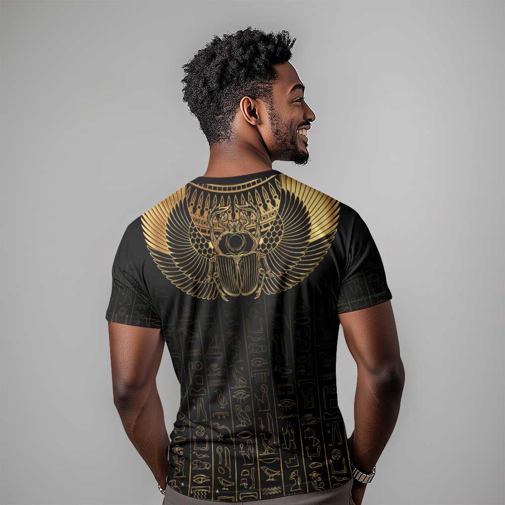 Ancient Egypt T shirt Black Gold Scarab