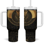 Ancient Egypt Tumbler With Handle Black Gold Scarab