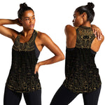 Ancient Egypt Women Racerback Tank Black Gold Scarab