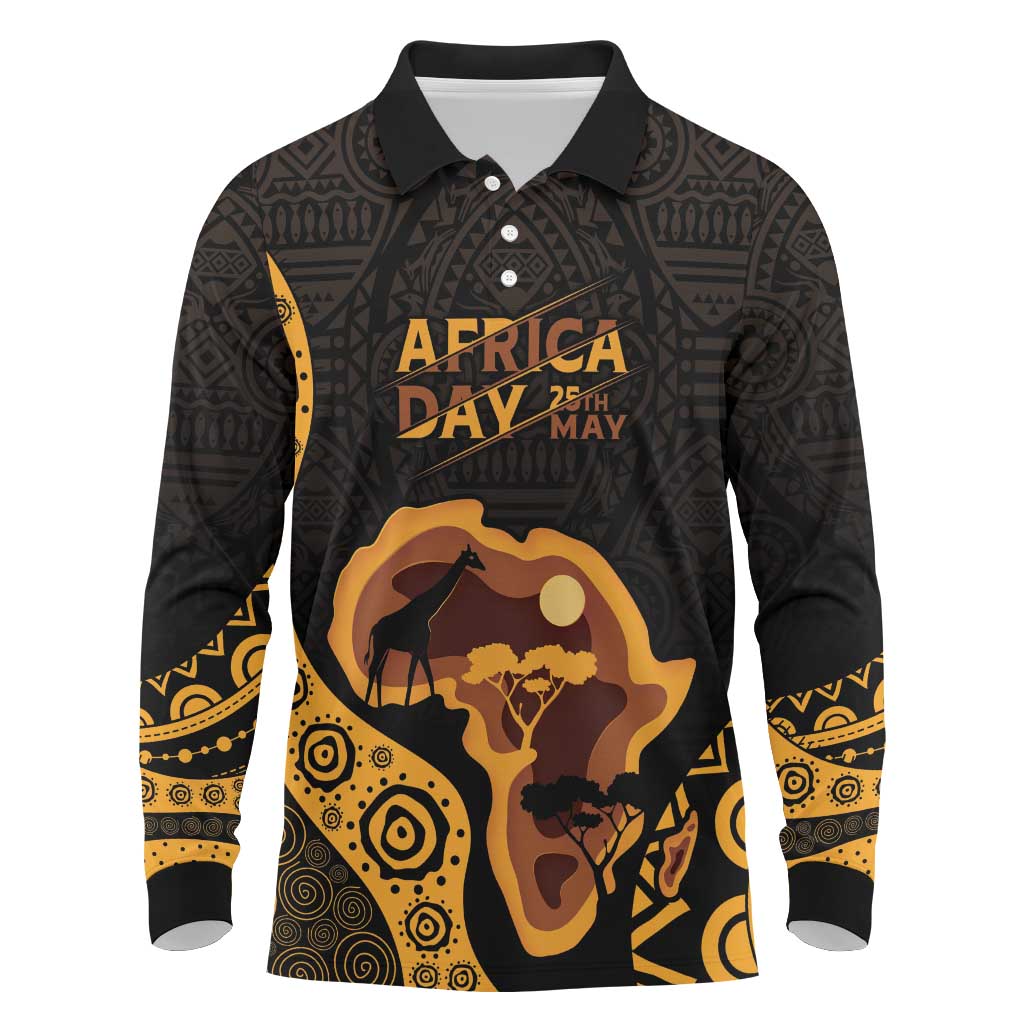 Africa Day Personalized Long Sleeve Polo Shirt Ethnic Retro Style