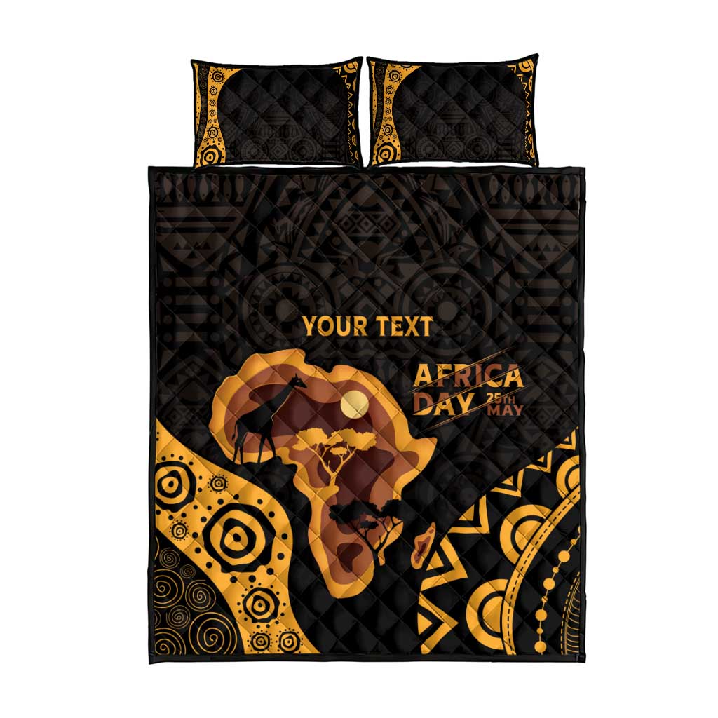 Africa Day Personalized Quilt Bed Set Ethnic Retro Style