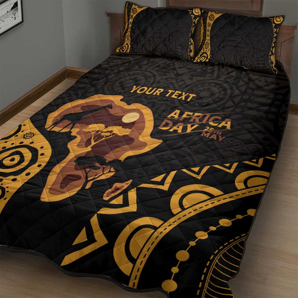 Africa Day Personalized Quilt Bed Set Ethnic Retro Style