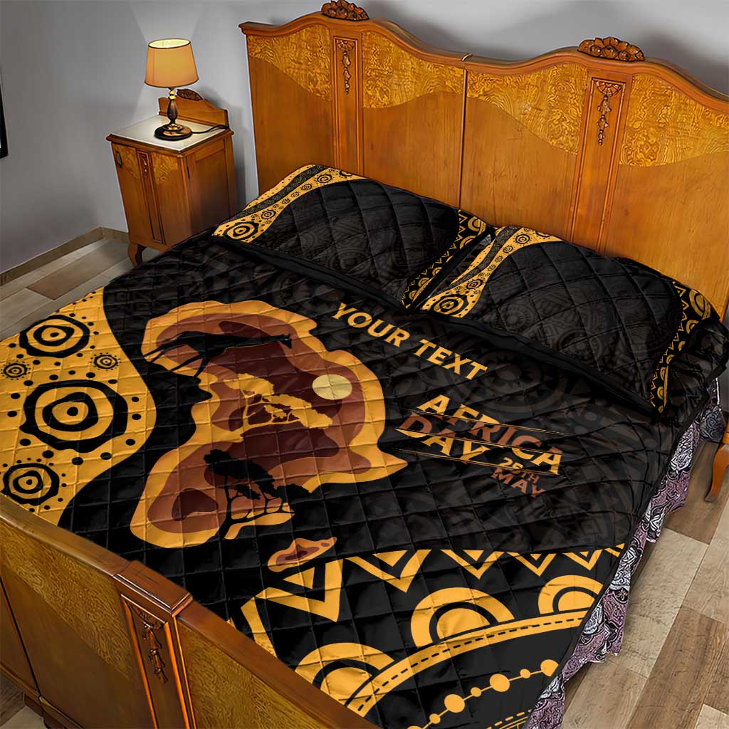 Africa Day Personalized Quilt Bed Set Ethnic Retro Style