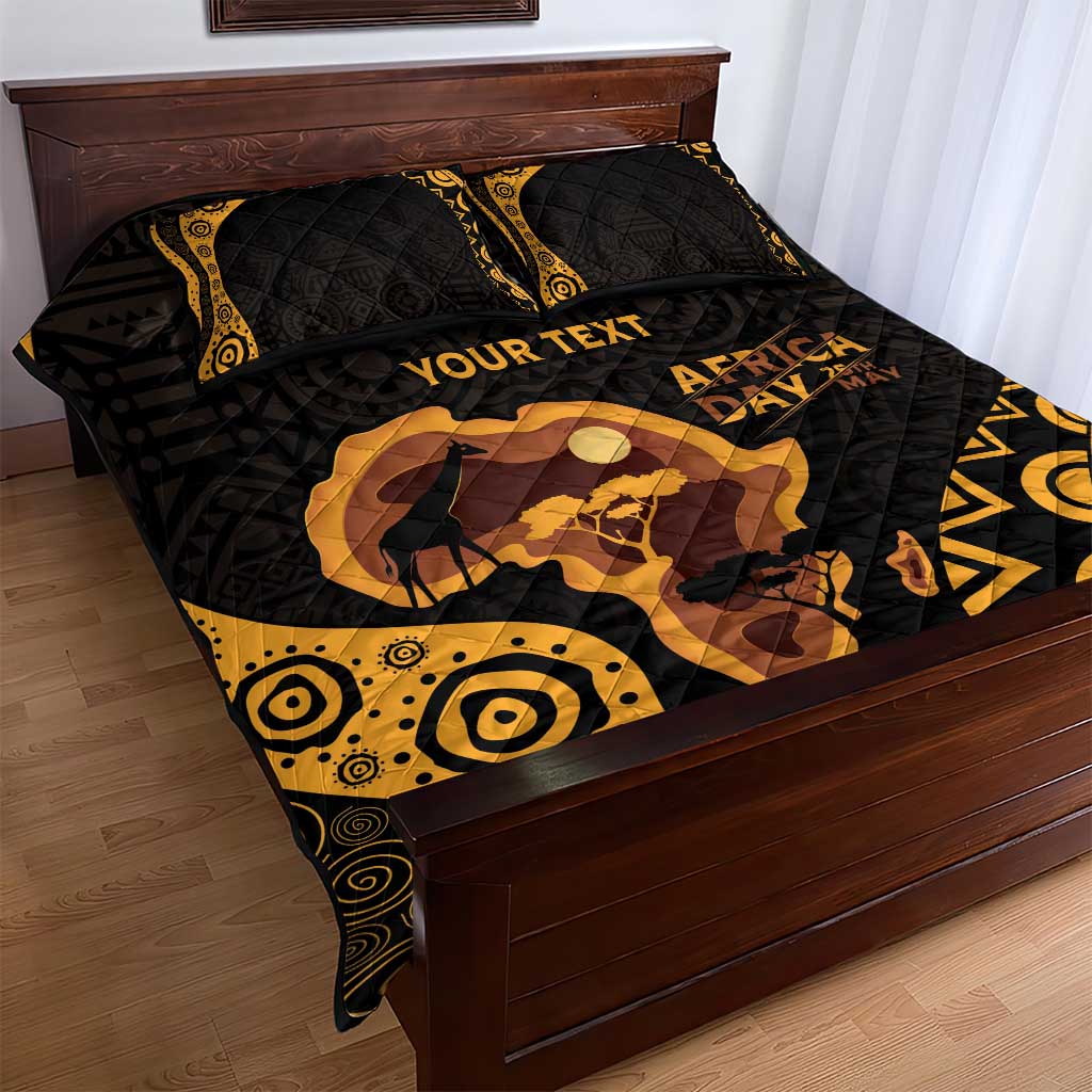 Africa Day Personalized Quilt Bed Set Ethnic Retro Style