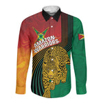 Personalized Afro Guyana Cricket Amazon Warriors Long Sleeve Button Shirt Fierce Jaguars - African Pride