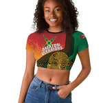 Personalized Afro Guyana Cricket Amazon Warriors Raglan Cropped T shirt Fierce Jaguars - African Pride