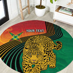 Personalized Afro Guyana Cricket Amazon Warriors Round Carpet Fierce Jaguars - African Pride