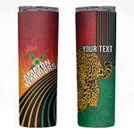Personalized Afro Guyana Cricket Amazon Warriors Skinny Tumbler Fierce Jaguars - African Pride