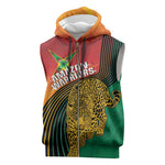 Personalized Afro Guyana Cricket Amazon Warriors Sleeveless Zip Hoodie Fierce Jaguars - African Pride