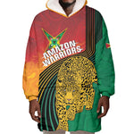 Personalized Afro Guyana Cricket Amazon Warriors Wearable Blanket Hoodie Fierce Jaguars - African Pride
